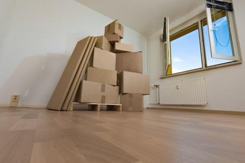 Removal van with recyclable household items prepared for sorting