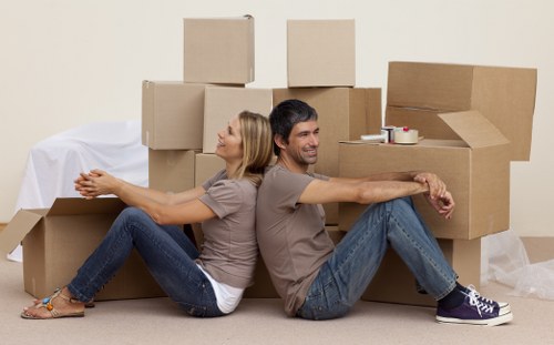 Packing and transporting office equipment during a local relocation